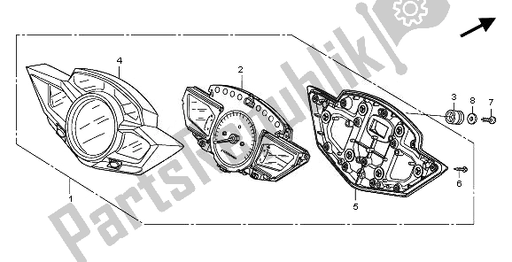 All parts for the Meter (mph) of the Honda VFR 1200F 2011