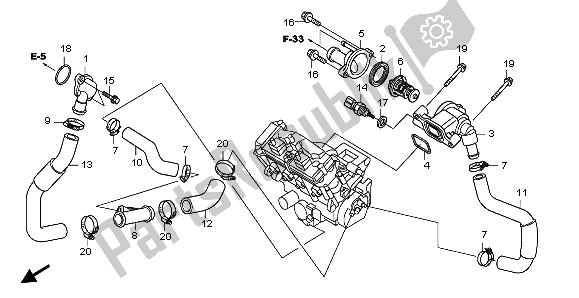 All parts for the Thermostat of the Honda CBR 1000 RR 2009