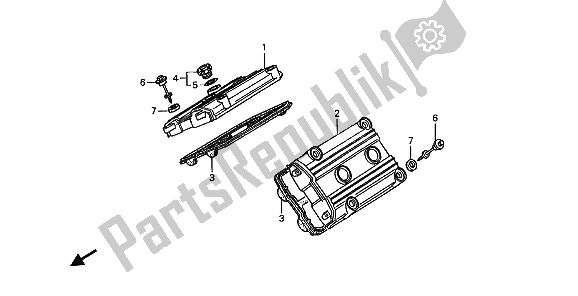 All parts for the Cylinder Head Cover of the Honda ST 1100 1993