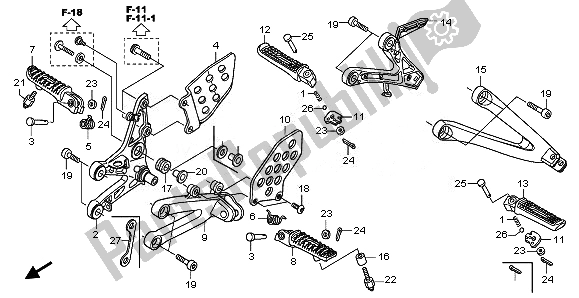 All parts for the Step of the Honda CBR 600 RR 2008