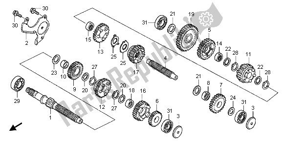 All parts for the Transmission of the Honda VT 750C 2006