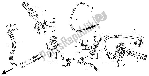 Tutte le parti per il Maniglia Leva E Interruttore E Cavo del Honda CBR 600 RA 2011