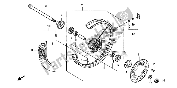 Tutte le parti per il Ruota Anteriore del Honda CRF 150R SW 2013