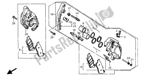 Tutte le parti per il Pinza Freno Anteriore del Honda VFR 750F 1996