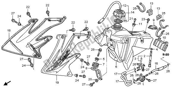 Wszystkie części do Zbiornik Paliwa Honda CRF 450X 2006