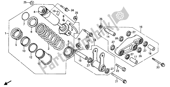 Todas las partes para Cojín Trasero de Honda CBR 600F 1989