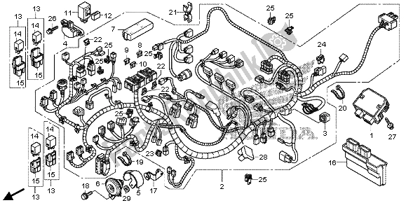 All parts for the Wire Harness of the Honda NC 700D 2013