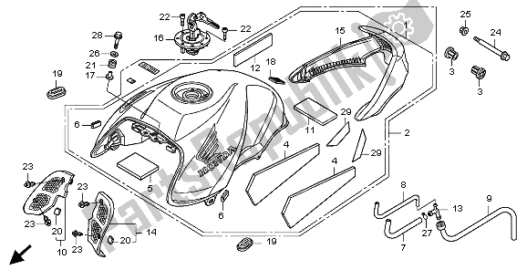 Tutte le parti per il Serbatoio Di Carburante del Honda CB 1000 RA 2009