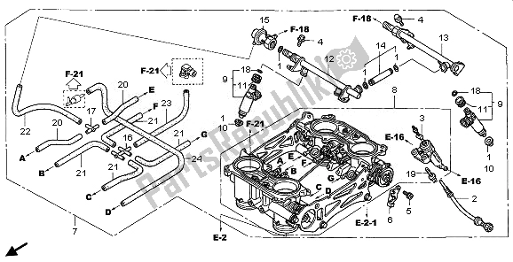 All parts for the Throttle Body (assy.) of the Honda VFR 800 2008