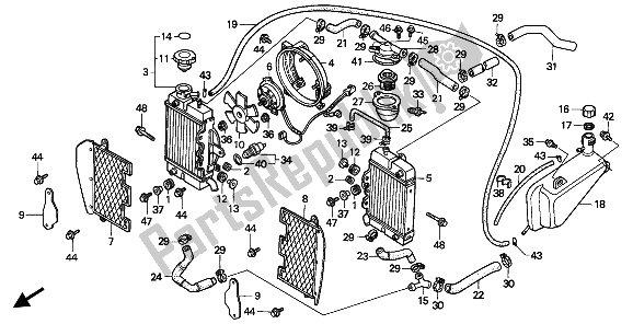 Tutte le parti per il Radiatore E Copertura del Honda XRV 750 Africa Twin 1994