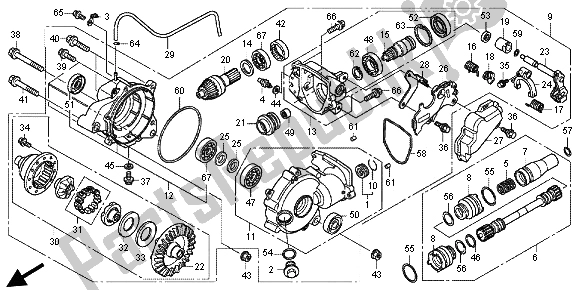 Todas as partes de Engrenagem Final Dianteira do Honda TRX 500 FE Foretrax Foreman ES 2012