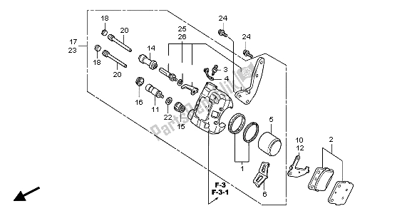 All parts for the Front Brake Caliper of the Honda TRX 300 EX Sportrax 2007