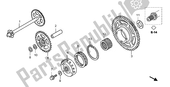 All parts for the Starting Clutch of the Honda CBF 1000 FT 2011