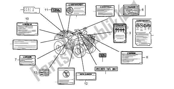 All parts for the Caution Label of the Honda TRX 500 FA Fourtrax Foreman 2002