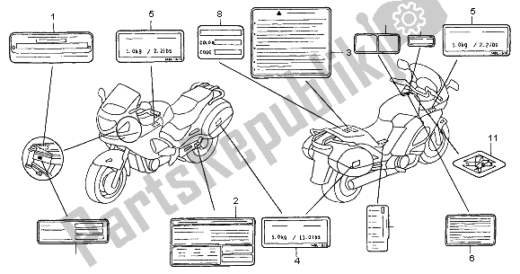 Wszystkie części do Etykieta Ostrzegawcza Honda NT 650V 2001