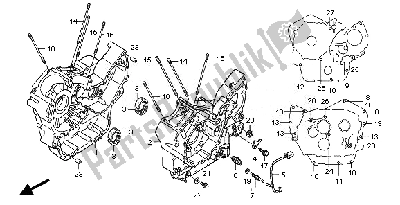 All parts for the Crankcase of the Honda VT 750C2S 2010