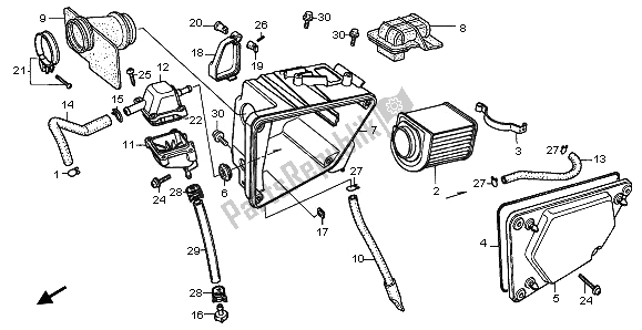 Todas las partes para Filtro De Aire de Honda CMX 250C 1997