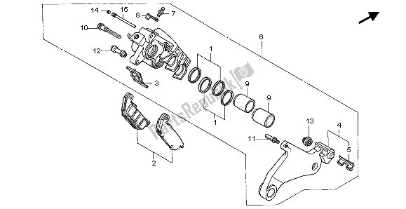 Toutes les pièces pour le étrier De Frein Arrière du Honda ST 1100 1999