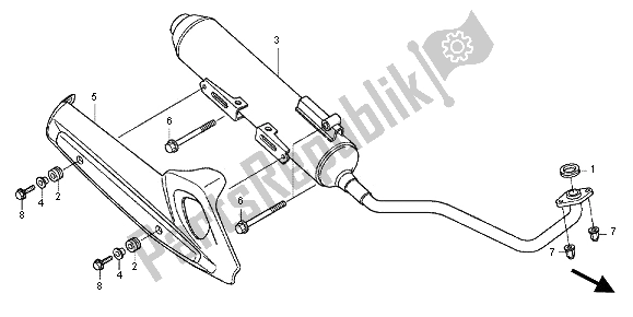 Toutes les pièces pour le Silencieux D'échappement du Honda WW 125 EX2 2012