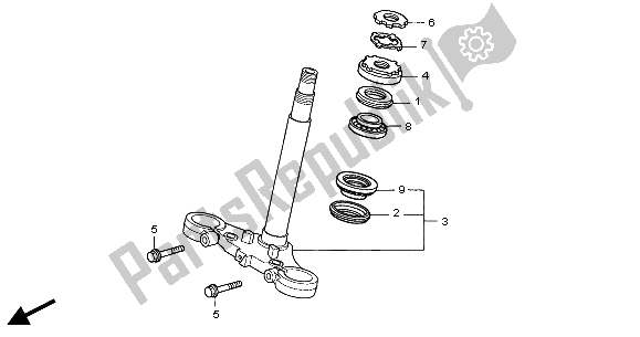 All parts for the Steering Stem of the Honda CBF 600 SA 2004