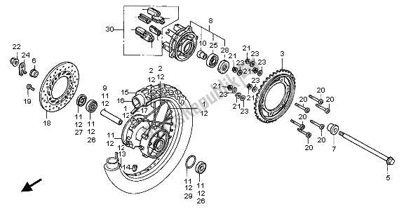 Todas las partes para Rueda Trasera de Honda FX 650 1999