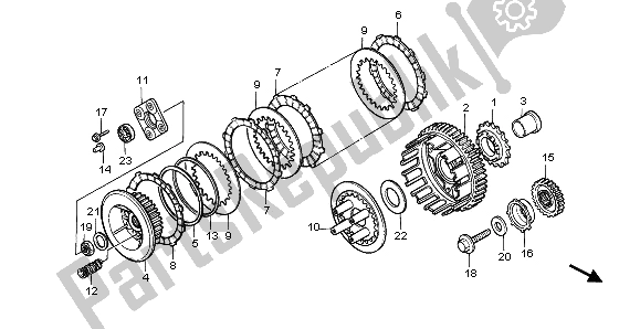 All parts for the Clutch of the Honda NTV 650 1996