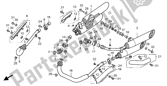 Tutte le parti per il Silenziatore Di Scarico del Honda VF 750C 1999