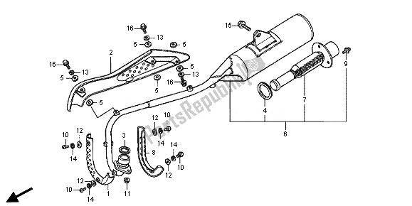 Todas as partes de Silenciador De Exaustão do Honda CRF 50F 2014