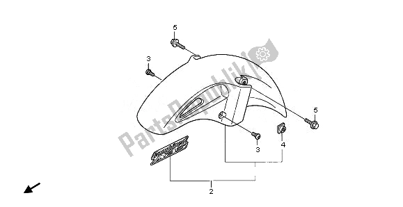 All parts for the Front Fender of the Honda NT 700 VA 2008