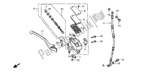 Todas las partes para Fr Cilindro Maestro De Frenos de Honda NTV 650 1997