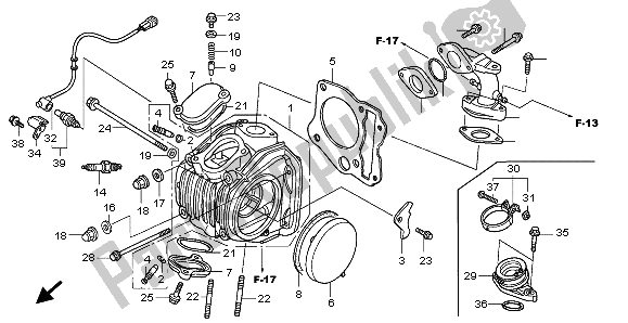 Tutte le parti per il Testata del Honda ANF 125 2009