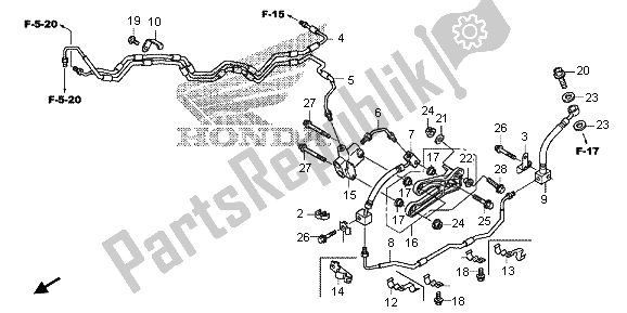 All parts for the Brake Hose of the Honda VFR 1200 XD 2012