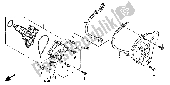 All parts for the Water Pump of the Honda CBR 1000 RA 2013