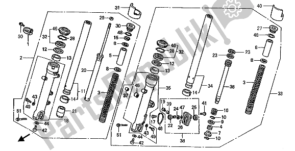 Tutte le parti per il Forcella Anteriore del Honda ST 1100 1993