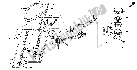 Todas las partes para Cilindro Maestro Del Freno Trasero de Honda GL 1800 2010