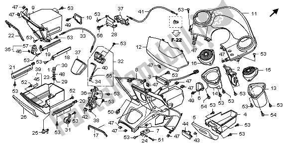 All parts for the Inner Box of the Honda NSS 250A 2010