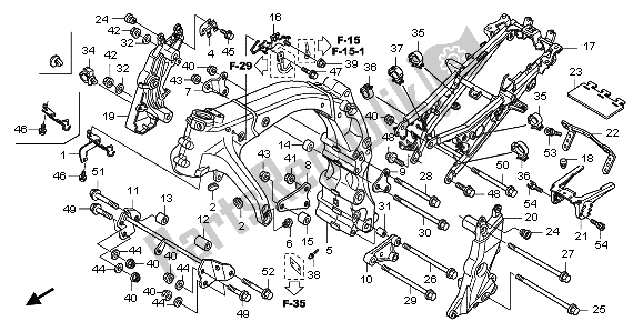 All parts for the Frame Body of the Honda CBF 600 SA 2009