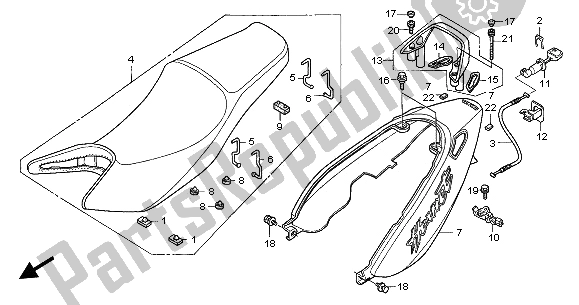 All parts for the Seat & Seat Cowl of the Honda CB 600F Hornet 2003