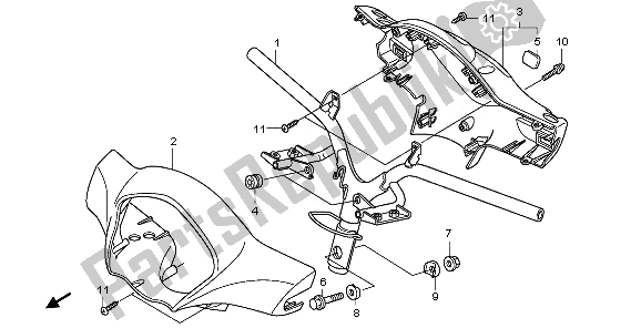 Todas las partes para Tubo De Manija Y Cubierta De Manija de Honda PES 125 2009