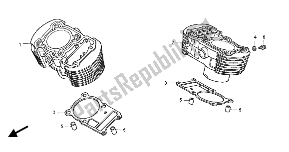 Tutte le parti per il Cilindro del Honda VT 750C2 2000