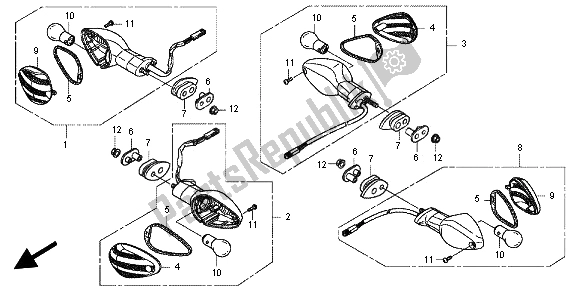 Tutte le parti per il Winker del Honda CBR 600 FA 2012