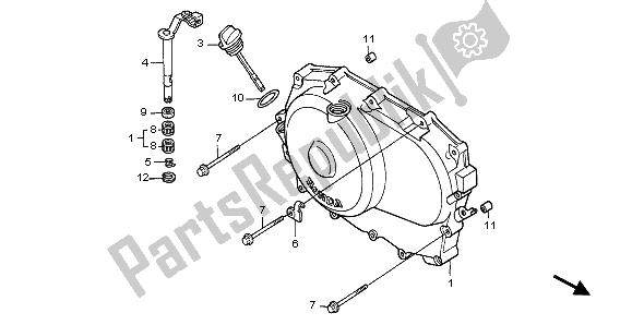 All parts for the Right Crankcase Cover of the Honda NT 650V 1999