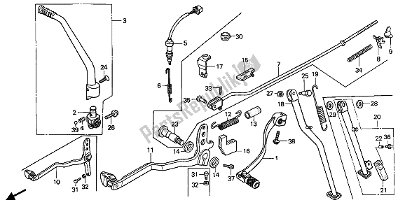 Toutes les pièces pour le Pédale Et Coup De Pied De Démarreur du Honda XR 250R 1990