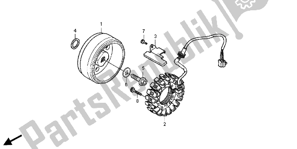 Todas as partes de Gerador do Honda VT 750 CS 2012