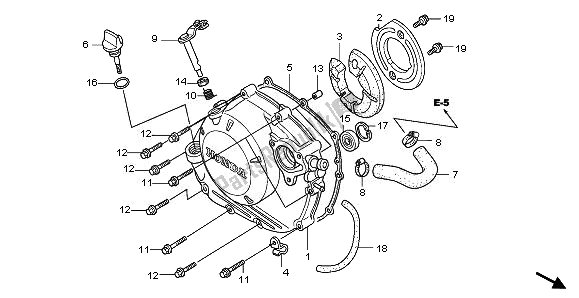Todas as partes de Tampa Direita Do Cárter do Honda CBR 125 RW 2008
