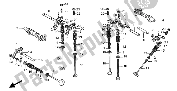 All parts for the Camshaft & Valve of the Honda NT 650V 1998