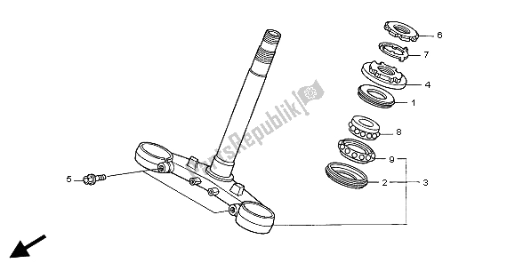 Tutte le parti per il Gambo Dello Sterzo del Honda VFR 800 2004