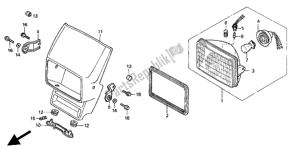 Todas las partes para Faro de Honda XR 600R 1993