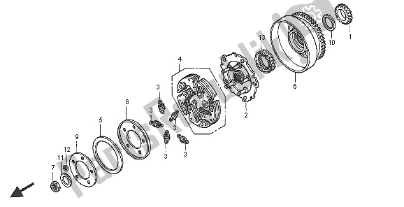 Todas las partes para Embrague de Honda TRX 400 FA Fourtrax Rancher AT 2005