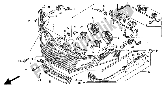 Toutes les pièces pour le Phare (royaume-uni) du Honda GL 1500 SE 2000